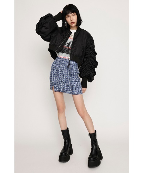 SLY（スライ）の「【限定展開】TWEED KNIT S/SK ツイード ニット ショート スカート（スカート・レディース・ブルー系その他/ブラック系その他2・FREE）」の12枚目の写真