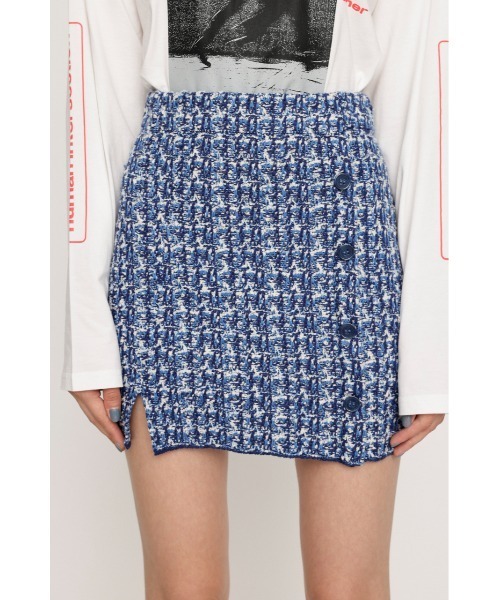 SLY（スライ）の「【限定展開】TWEED KNIT S/SK ツイード ニット ショート スカート（スカート・レディース・ブルー系その他/ブラック系その他2・FREE）」の13枚目の写真