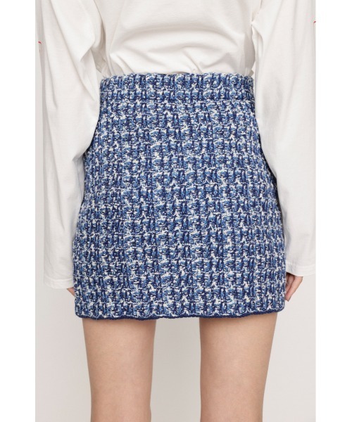 SLY（スライ）の「【限定展開】TWEED KNIT S/SK ツイード ニット ショート スカート（スカート・レディース・ブルー系その他/ブラック系その他2・FREE）」の15枚目の写真