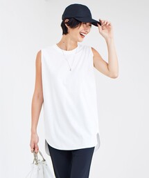 【接触冷感・洗える】コンパクトスムース ノースリーブTシャツ