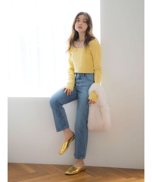 Ungrid（アングリッド）の「スクエアトゥフラットシューズ（ローファー・レディース・レッド/ゴールド/ブラック・L/M/S）」の11枚目の写真