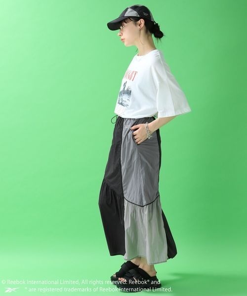 JEANASIS（ジーナシス）の「【Reebok別注】キリカエハイショクスカート