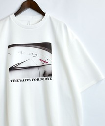接触冷感 グラフィックアート ダンボールニット クルーネック半袖Tシャツ【IR】 オーバーサイズ メンズ レディース