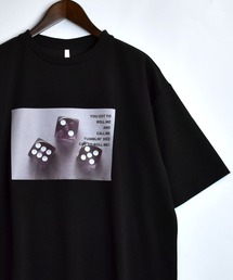 接触冷感 グラフィックアート ダンボールニット クルーネック半袖Tシャツ【IR】 オーバーサイズ メンズ レディース