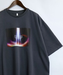 接触冷感 グラフィックアート ダンボールニット クルーネック半袖Tシャツ【IR】 オーバーサイズ メンズ レディース