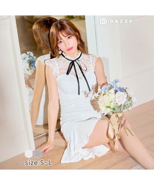 DAZZY（デイジー）の「フラワーレース リボン フィッシュテール