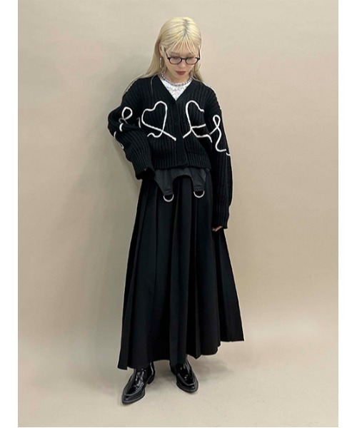 miette（ミエット）の「ガーターデザインプリーツスカート（スカート・レディース・チャコール/ブラック・FREE）」の21枚目の写真