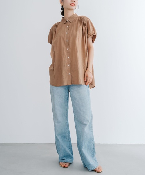 refinedworks(リファインドワークス)の「【refinedworks】 ギャザーたっぷりのボリューム感が大人可愛いフレンチチュニック!(シャツ/ブラウス・レディース・ブラウン/ブラック/ホワイト・FREE)」の17枚目の写真