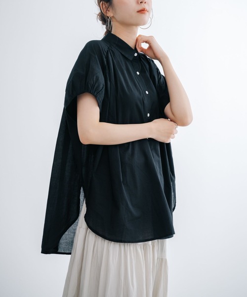 refinedworks(リファインドワークス)の「【refinedworks】 ギャザーたっぷりのボリューム感が大人可愛いフレンチチュニック!(シャツ/ブラウス・レディース・ブラウン/ブラック/ホワイト・FREE)」の22枚目の写真