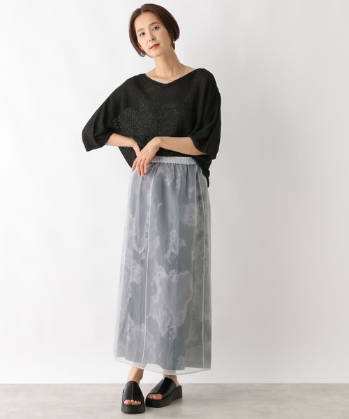 LEPSIM（レプシィム）の「柄レイヤードスカート　120850（スカート・レディース・ブラック/アイボリー・FREE）」の11枚目の写真