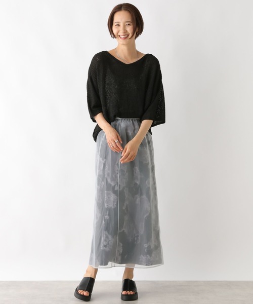 LEPSIM（レプシィム）の「柄レイヤードスカート　120850（スカート・レディース・ブラック/アイボリー・FREE）」の13枚目の写真