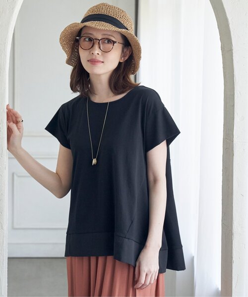 ikka（イッカ）の「【親子コーデ】Aライン裾切り替えカットソー（Tシャツ/カットソー・レディース・オレンジ/ブラック/ベージュ/その他1・S/L/M）」の6枚目の写真