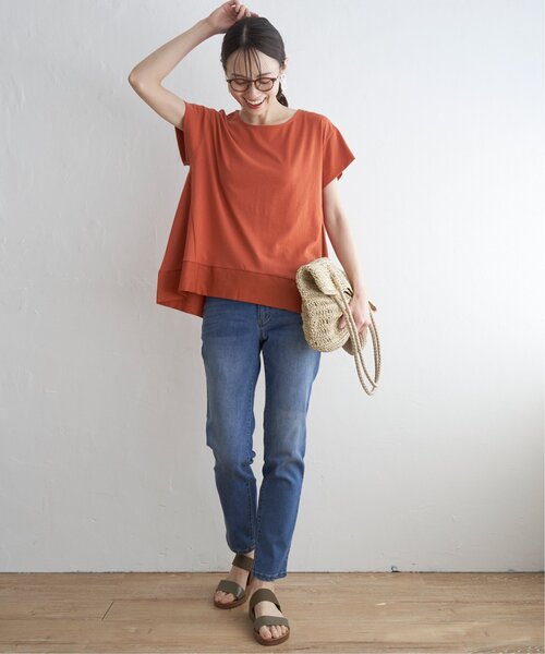 ikka（イッカ）の「【親子コーデ】Aライン裾切り替えカットソー（Tシャツ/カットソー・レディース・オレンジ/ブラック/ベージュ/その他1・S/L/M）」の16枚目の写真