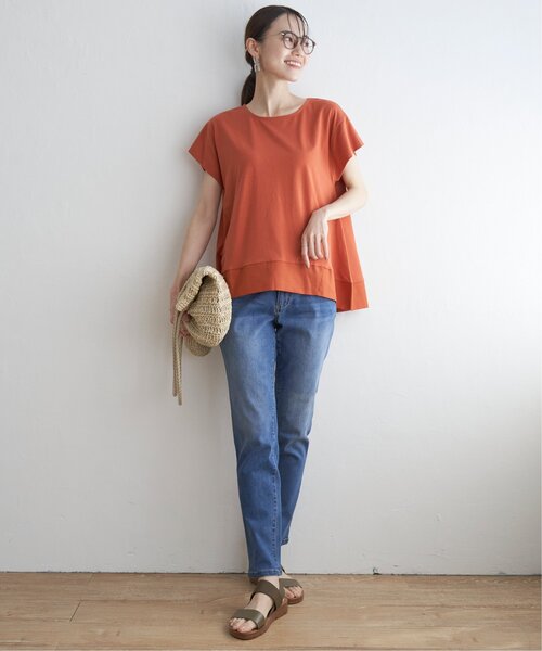 ikka（イッカ）の「【親子コーデ】Aライン裾切り替えカットソー（Tシャツ/カットソー・レディース・オレンジ/ブラック/ベージュ/その他1・S/L/M）」の17枚目の写真