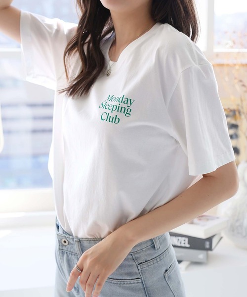 LAFFMO（ラフモ）の「バックプリントロゴTシャツ（Tシャツ/カットソー・レディース・ホワイト・F）」の2枚目の写真