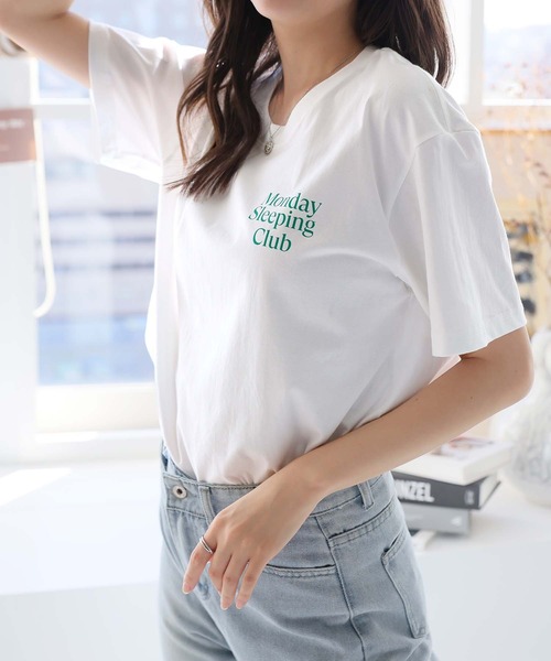 LAFFMO（ラフモ）の「バックプリントロゴTシャツ（Tシャツ/カットソー・レディース・ホワイト・F）」の13枚目の写真