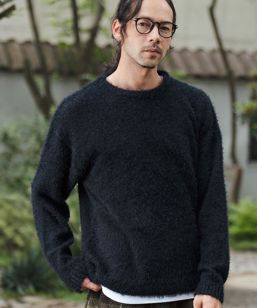 CAMBIO(カンビオ)の「mn2990-Shaggy Knit Crew Neck Pullover ニットプルオーバー(ニット/セーター・メンズ・イエロー/ブラック/エメラルド/グレー・M/L)」の2枚目の写真