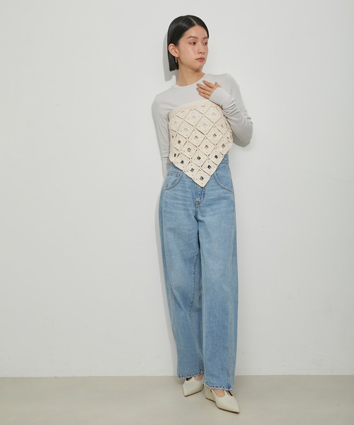 ADAM ET ROPE'（アダムエロペ）の「【洗える】クロシェベルト（ベルト・レディース・ベージュ/キナリ・FREE）」の4枚目の写真