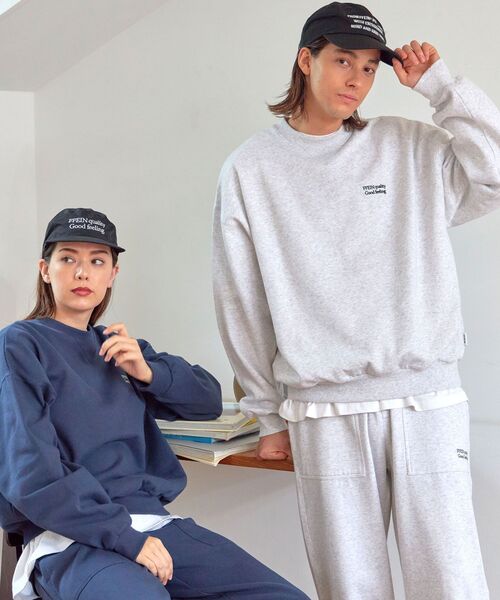 ワンポイントプルオーバー フリースワンポイント刺繍デザインハーフジッププルオーバー