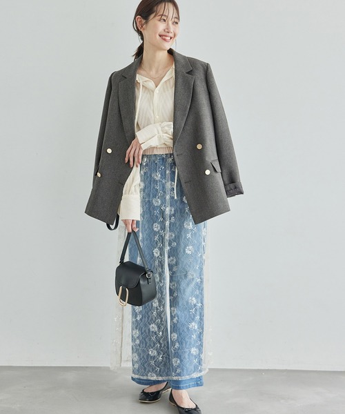 ROPE' PICNIC（ロペピクニック）の「羽織りも前後２WAYシアー柄リボンブラウス（シャツ/ブラウス・レディース・オフホワイト/ブラック系その他/ピンク/ベージュ系その他・38）」の18枚目の写真