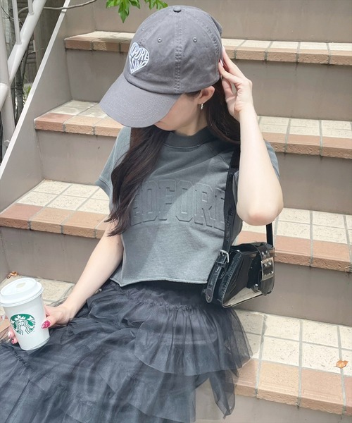 clear（クリア）の「ピグメント加工エンボスカットソートップス［着回し力抜群 大人 カジュアル］≪再入荷≫（Tシャツ/カットソー・レディース・アイボリー/グリーン/イエロー/グレー・F）」の8枚目の写真