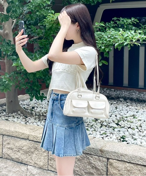 clear（クリア）の「ピグメント加工エンボスカットソートップス［着回し力抜群 大人 カジュアル］≪再入荷≫（Tシャツ/カットソー・レディース・アイボリー/グリーン/イエロー/グレー・F）」の16枚目の写真