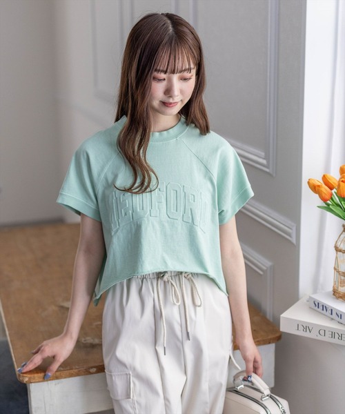 clear（クリア）の「ピグメント加工エンボスカットソートップス［着回し力抜群 大人 カジュアル］≪再入荷≫（Tシャツ/カットソー・レディース・アイボリー/グリーン/イエロー/グレー・F）」の20枚目の写真