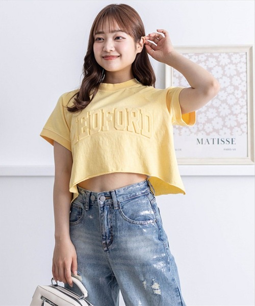 clear（クリア）の「ピグメント加工エンボスカットソートップス［着回し力抜群 大人 カジュアル］≪再入荷≫（Tシャツ/カットソー・レディース・アイボリー/グリーン/イエロー/グレー・F）」の14枚目の写真