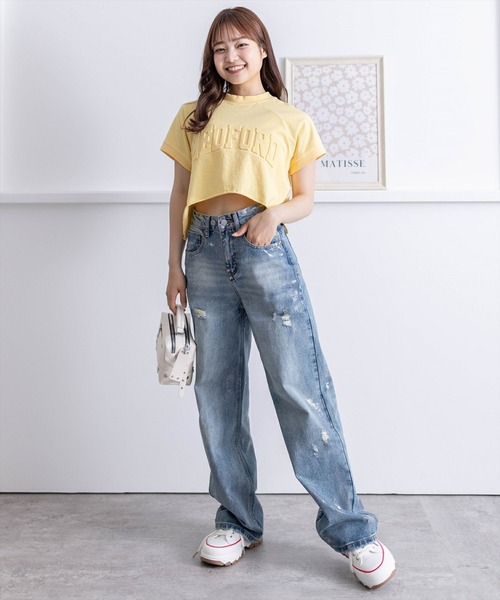 clear（クリア）の「ピグメント加工エンボスカットソートップス［着回し力抜群 大人 カジュアル］≪再入荷≫（Tシャツ/カットソー・レディース・アイボリー/グリーン/イエロー/グレー・F）」の15枚目の写真