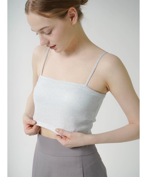 :ETHROF(イーサオブ)の「GLITTER TUBE TOP(その他トップス・レディース・ブラック/ブルー/オフホワイト・MEDIUM)」の2枚目の写真