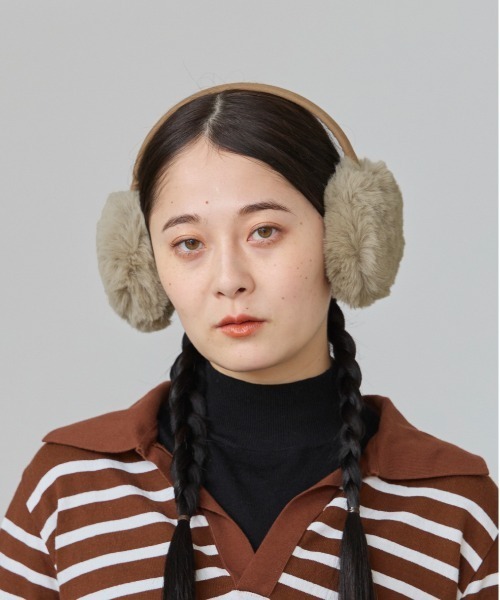 OVERRIDE（オーバーライド）の「OVERRIDE  SUEDE FAKEFUR EARMUFF SGP / オーバーライド（イヤーマフ・レディース・ホワイト/ライトブルー/ブラック/ベージュ・57~59cm）」の17枚目の写真