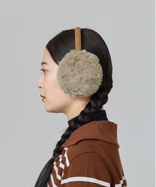 OVERRIDE（オーバーライド）の「OVERRIDE  SUEDE FAKEFUR EARMUFF SGP / オーバーライド（イヤーマフ・レディース・ホワイト/ライトブルー/ブラック/ベージュ・57~59cm）」の18枚目の写真