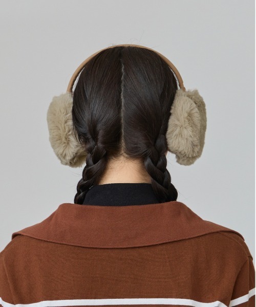 OVERRIDE（オーバーライド）の「OVERRIDE  SUEDE FAKEFUR EARMUFF SGP / オーバーライド（イヤーマフ・レディース・ホワイト/ライトブルー/ブラック/ベージュ・57~59cm）」の19枚目の写真
