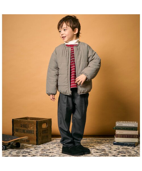 apres les cours（アプレレクール）の「【WEB限定】ボアリバーシブルアウター（ブルゾン・キッズ・ベージュ/ピンク/グレー・80/90/100/110/120/130/140）」の6枚目の写真