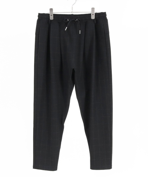 mp12640- Windowpane Check Tapered Pants テーパードパンツ