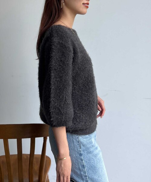 Chez toi(シェトワ)の「Wフェイスシャギー6分袖プルオーバー(ニット/セーター・レディース・ライトグレー/グリーン/チャコールグレー・FREE)」の17枚目の写真