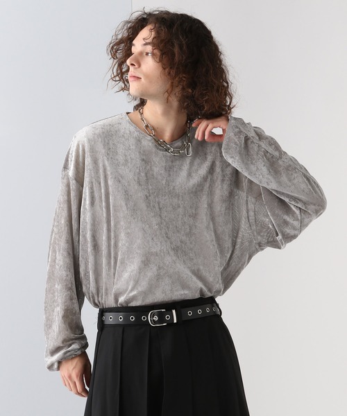 HARE セットアップ　プリーツ　ベロア HARE（ハレ）の「シアーベロアドレープカット(HARE)（Tシャツ