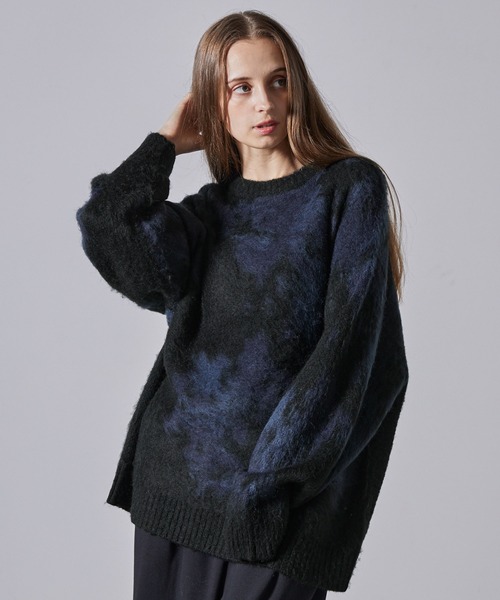 【CLEL】Mohair Blend Shaggy Design Knit/モヘアブレンド シャギーデザインニット（ニット/セーター）｜CLEL（クレイル）