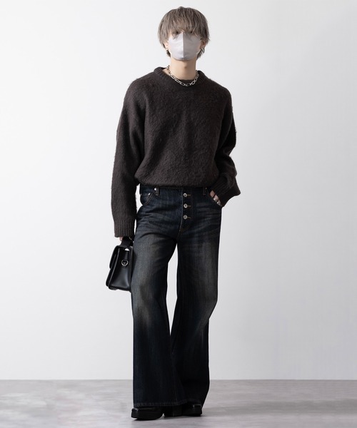 【CLEL】Mohair Blend Shaggy Design Knit/モヘアブレンド シャギーデザインニット（ニット/セーター）｜CLEL（クレイル）