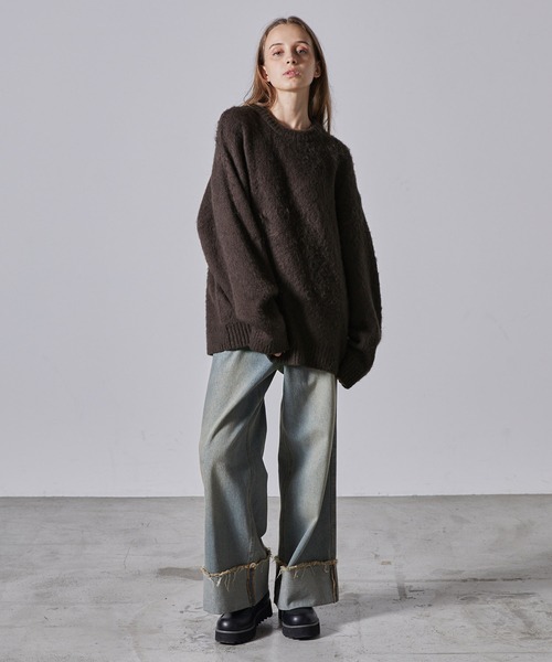 【CLEL】Mohair Blend Shaggy Design Knit/モヘアブレンド シャギーデザインニット（ニット/セーター）｜CLEL（クレイル）