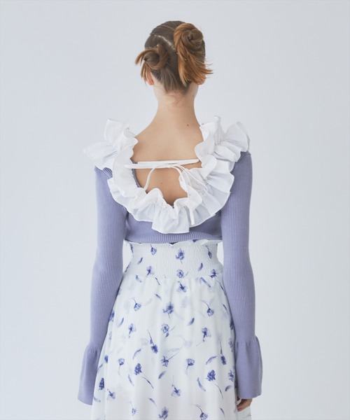 REDYAZEL（レディアゼル）の「フリルドッキングリブニット（ニット/セーター・レディース・ブラック/ブルー/ピンク・FREE）」の11枚目の写真