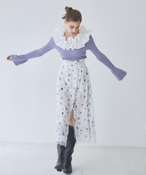 REDYAZEL（レディアゼル）の「フリルドッキングリブニット（ニット/セーター・レディース・ブラック/ブルー/ピンク・FREE）」の13枚目の写真