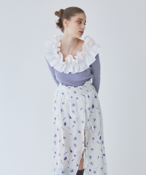 REDYAZEL（レディアゼル）の「フリルドッキングリブニット（ニット/セーター・レディース・ブラック/ブルー/ピンク・FREE）」の14枚目の写真