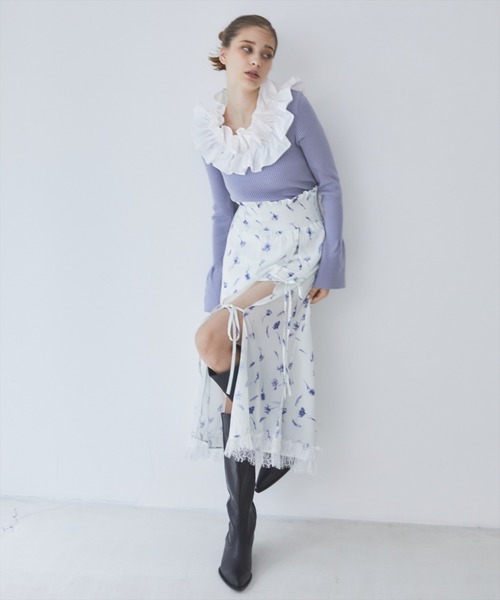 REDYAZEL（レディアゼル）の「フリルドッキングリブニット（ニット/セーター・レディース・ブラック/ブルー/ピンク・FREE）」の17枚目の写真