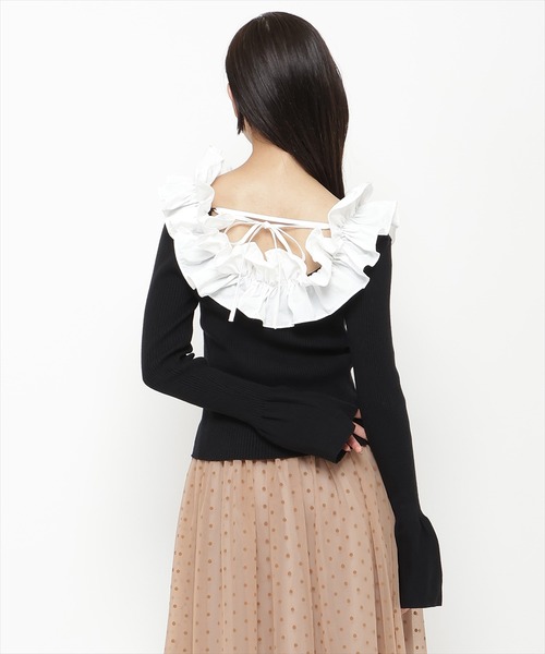 REDYAZEL（レディアゼル）の「フリルドッキングリブニット（ニット/セーター・レディース・ブラック/ブルー/ピンク・FREE）」の22枚目の写真