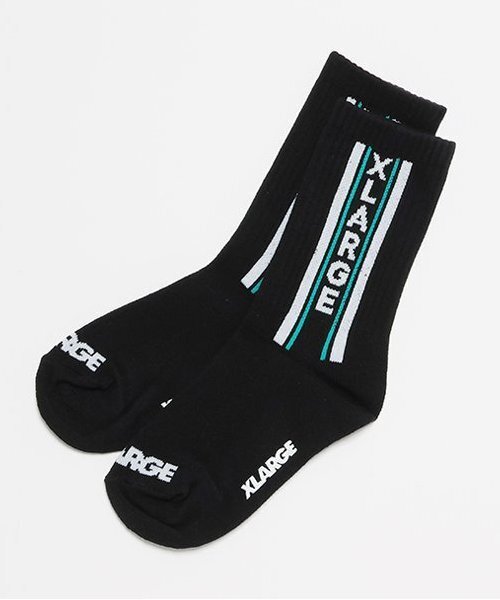 XLARGE KIDS(エクストララージキッズ)の「バーチカルロゴソックス(ソックス/靴下・キッズ・ホワイト/ブラック/グレー・13-15cm/15-17cm/17-19cm/19-21cm)」の2枚目の写真