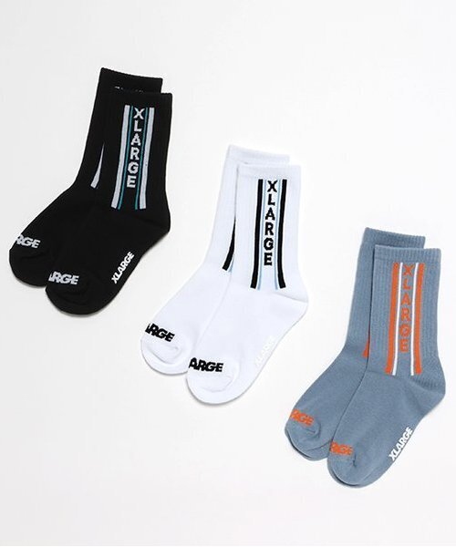 XLARGE KIDS(エクストララージキッズ)の「バーチカルロゴソックス(ソックス/靴下・キッズ・ホワイト/ブラック/グレー・13-15cm/15-17cm/17-19cm/19-21cm)」の4枚目の写真
