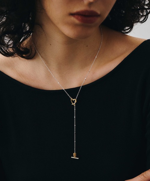 LAPUIS(ラピュイ)の「LAPUIS(ラピュイ)Line Coil Heart necklace A(ネックレス・レディース・マルチ/ゴールド・FREE)」の8枚目の写真