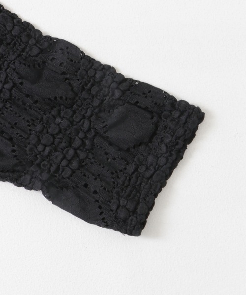 mizuiroind（ミズイロインド）の「mizuiro ind　sheerpattern knitting cardigan（カーディガン/ボレロ・レディース・ブラック/ダークグレー・ONE）」の4枚目の写真