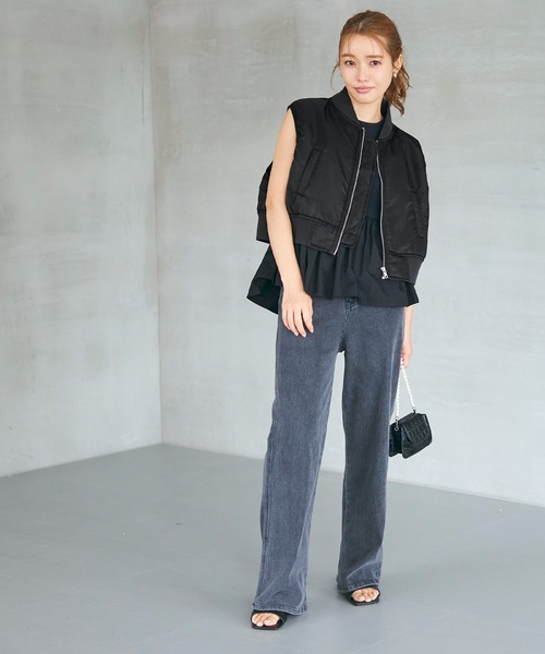 coca（coca）（コカ）の「MA-1ノースリーブジャケット（MA-1・レディース・ブラック/カーキ・ONE SIZE）」の11枚目の写真